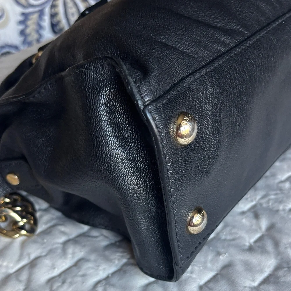 Michael Kors Black Satchel with Gold Accents